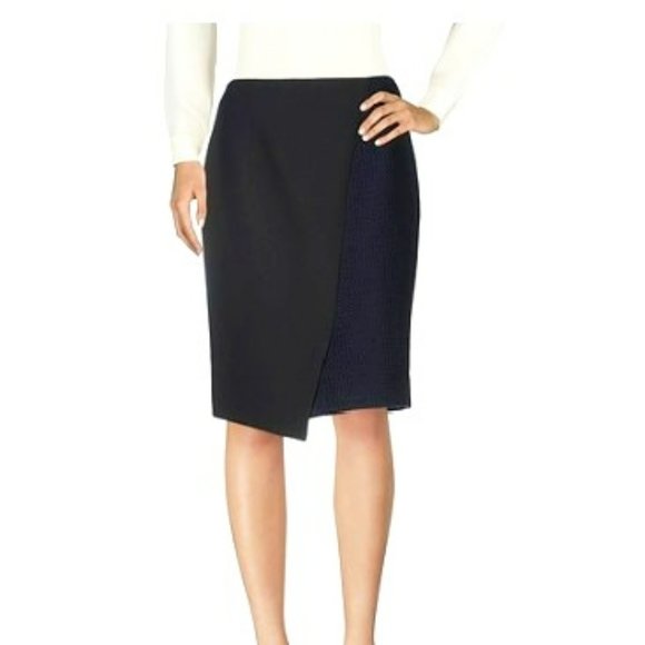 NWT Paule Ka Asymmetric Hem Knee length Wool blend Skirt. 6 - Picture 1 of 6